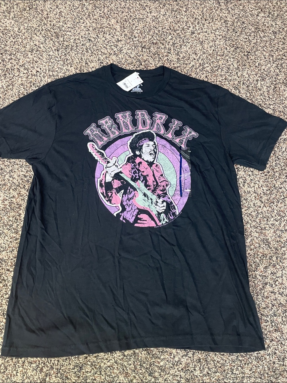 Jimi Hendrix Black Graphic Cotton Tee Unisex Large NWT
